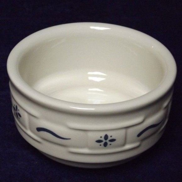 Longaberger Pottery Woven Traditions Classic Blue Stackable Custard Cup - Picture 2 of 5